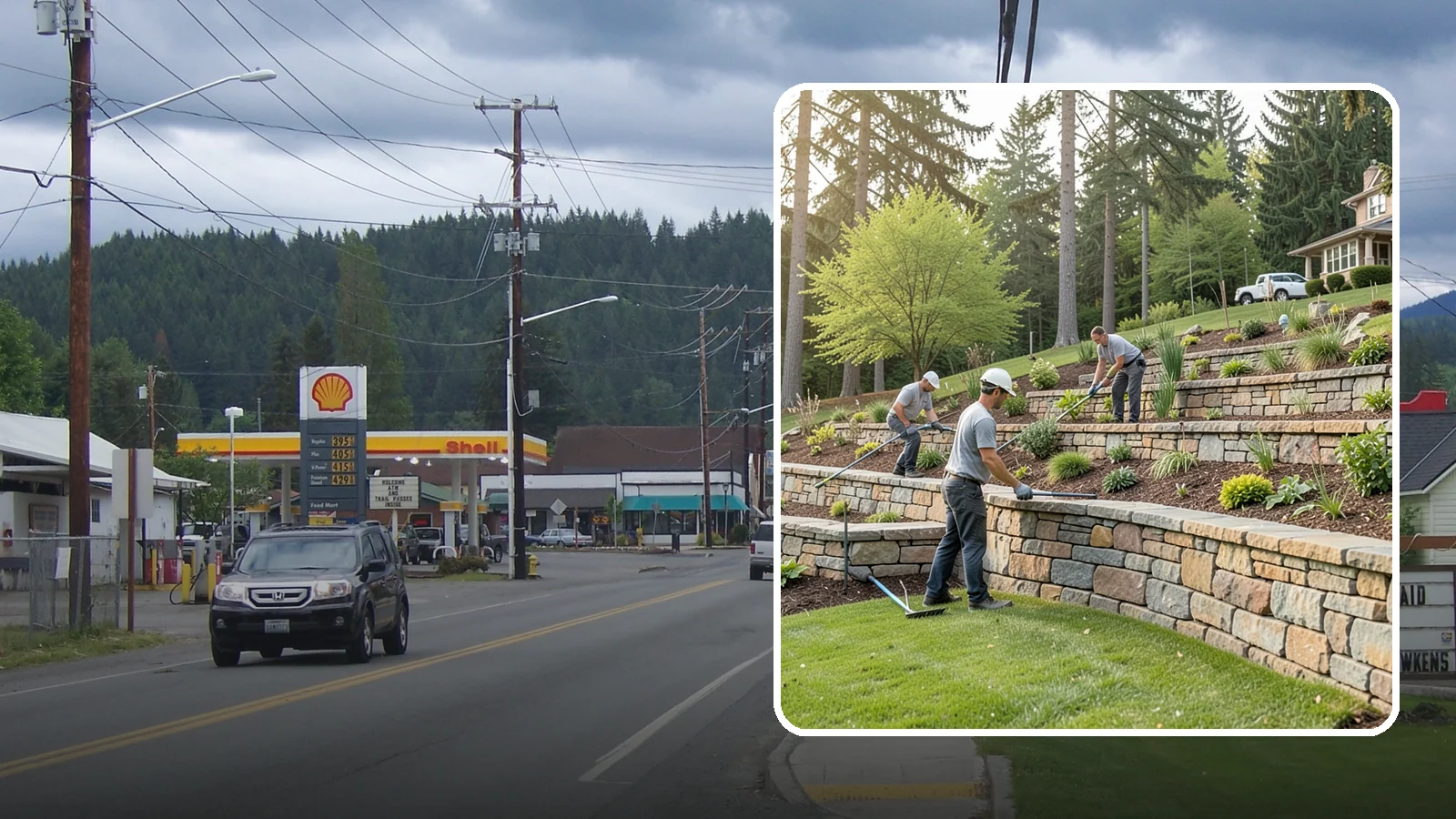 Terracing in Granite Falls, Snohomish County, WA - Terraced landscaping that transforms steep, unusable slopes into level, plantable, usable tiers.