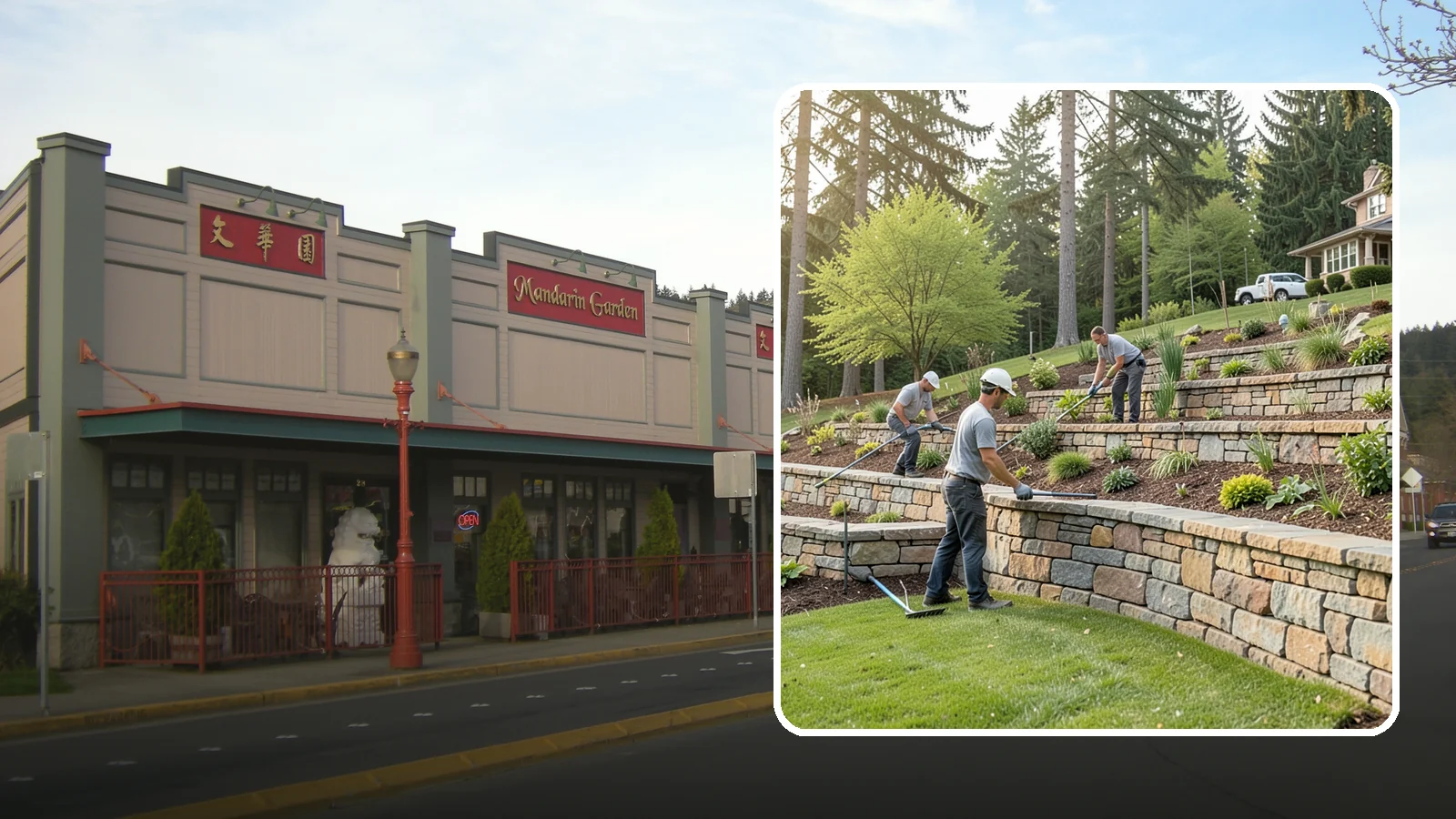 Terracing in Issaquah, King County, WA - Terraced landscaping that transforms steep, unusable slopes into level, plantable, usable tiers.