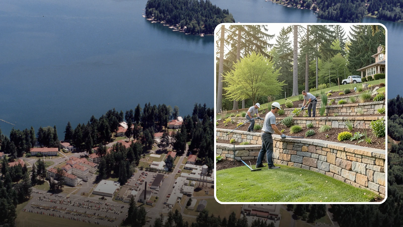 Terracing in Lakewood, Pierce County, WA - Terraced landscaping that transforms steep, unusable slopes into level, plantable, usable tiers.