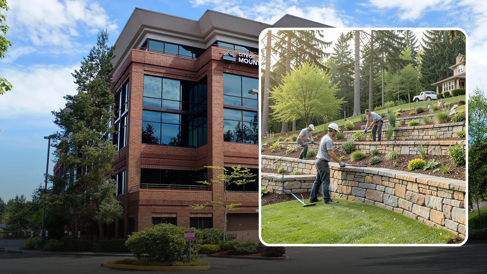 Terracing in Mountlake Terrace, Snohomish County, WA - Terraced landscaping that transforms steep, unusable slopes into level, plantable, usable tiers.