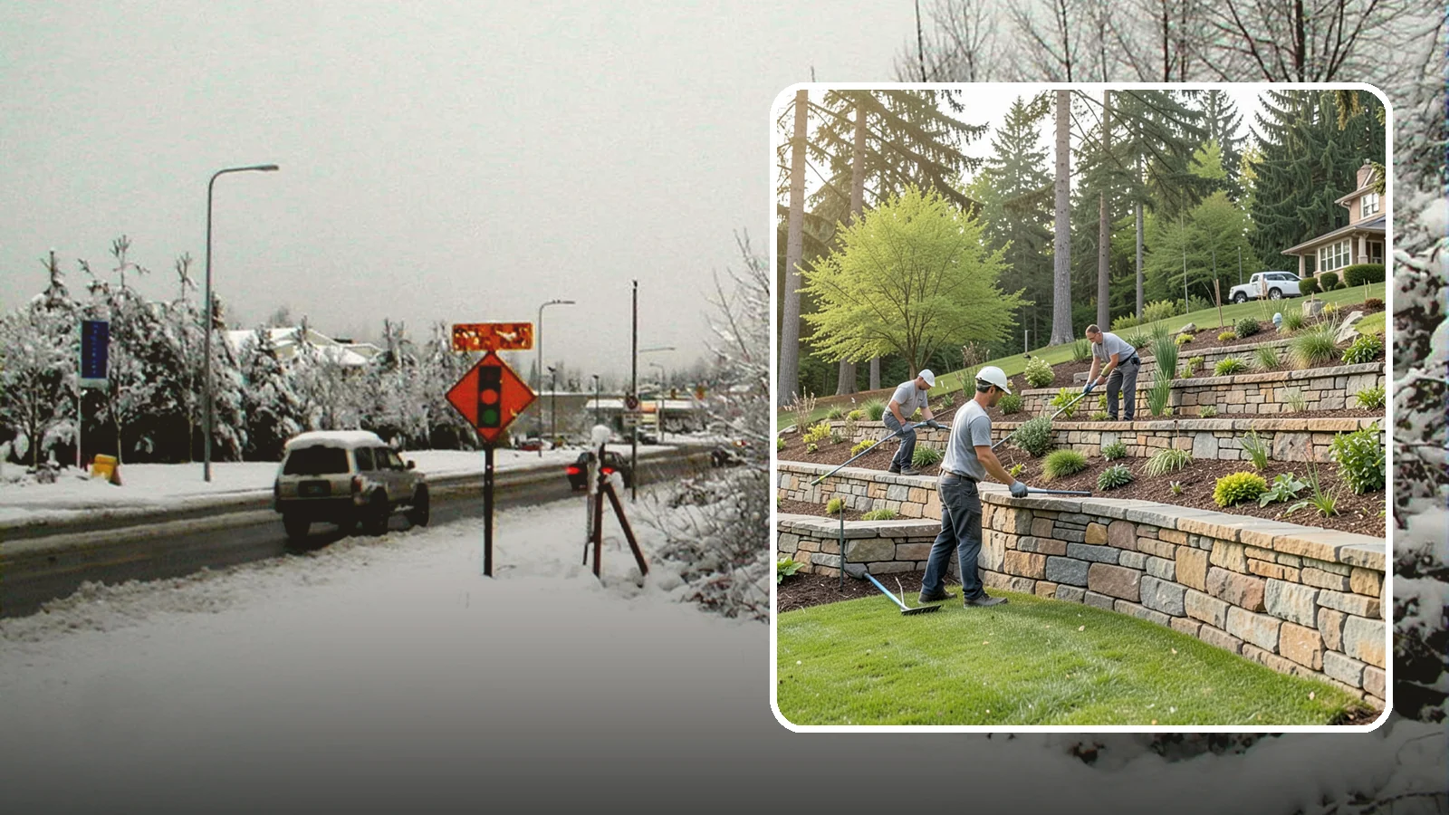 Terracing in Newcastle, King County, WA - Terraced landscaping that transforms steep, unusable slopes into level, plantable, usable tiers.