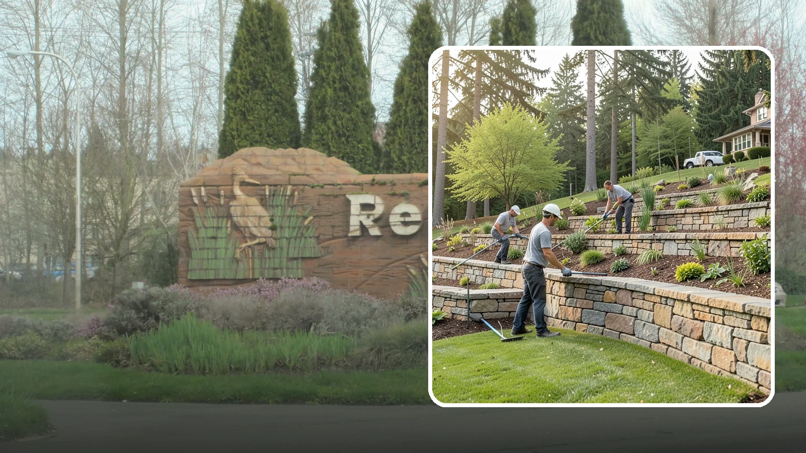 Terracing in Renton, King County, WA - Terraced landscaping that transforms steep, unusable slopes into level, plantable, usable tiers.