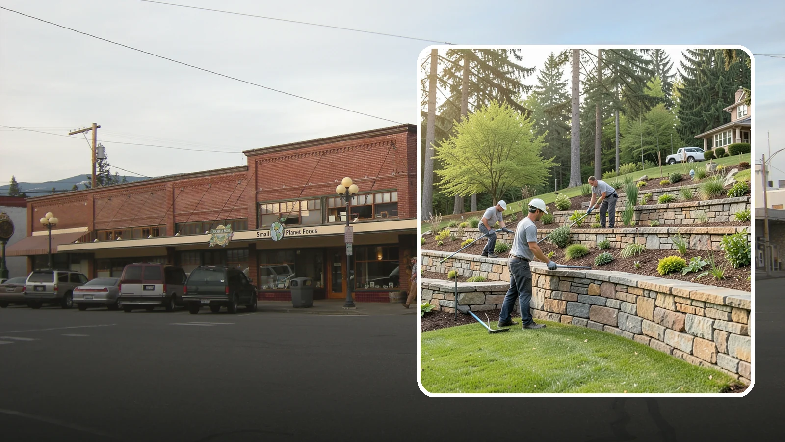 Terracing in Sedro-Woolley, Skagit County, WA - Terraced landscaping that transforms steep, unusable slopes into level, plantable, usable tiers.