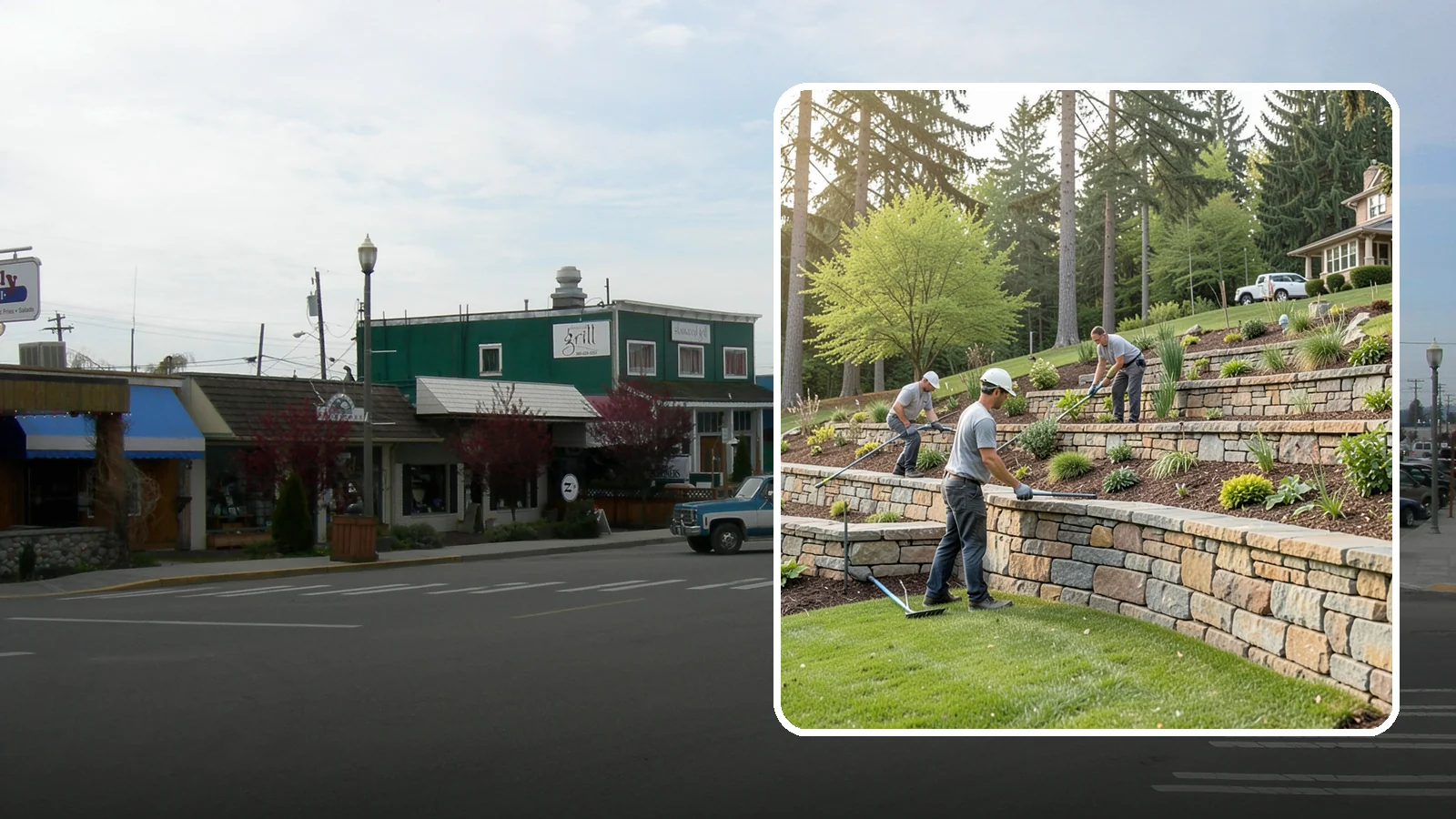 Terracing in Stanwood, Snohomish County, WA - Terraced landscaping that transforms steep, unusable slopes into level, plantable, usable tiers.