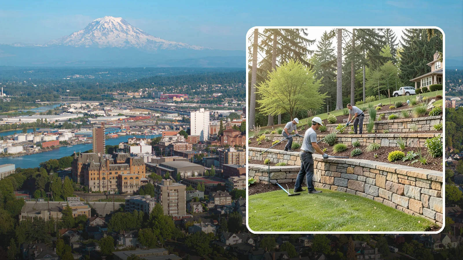 Terracing in Tacoma, Pierce County, WA - Terraced landscaping that transforms steep, unusable slopes into level, plantable, usable tiers.