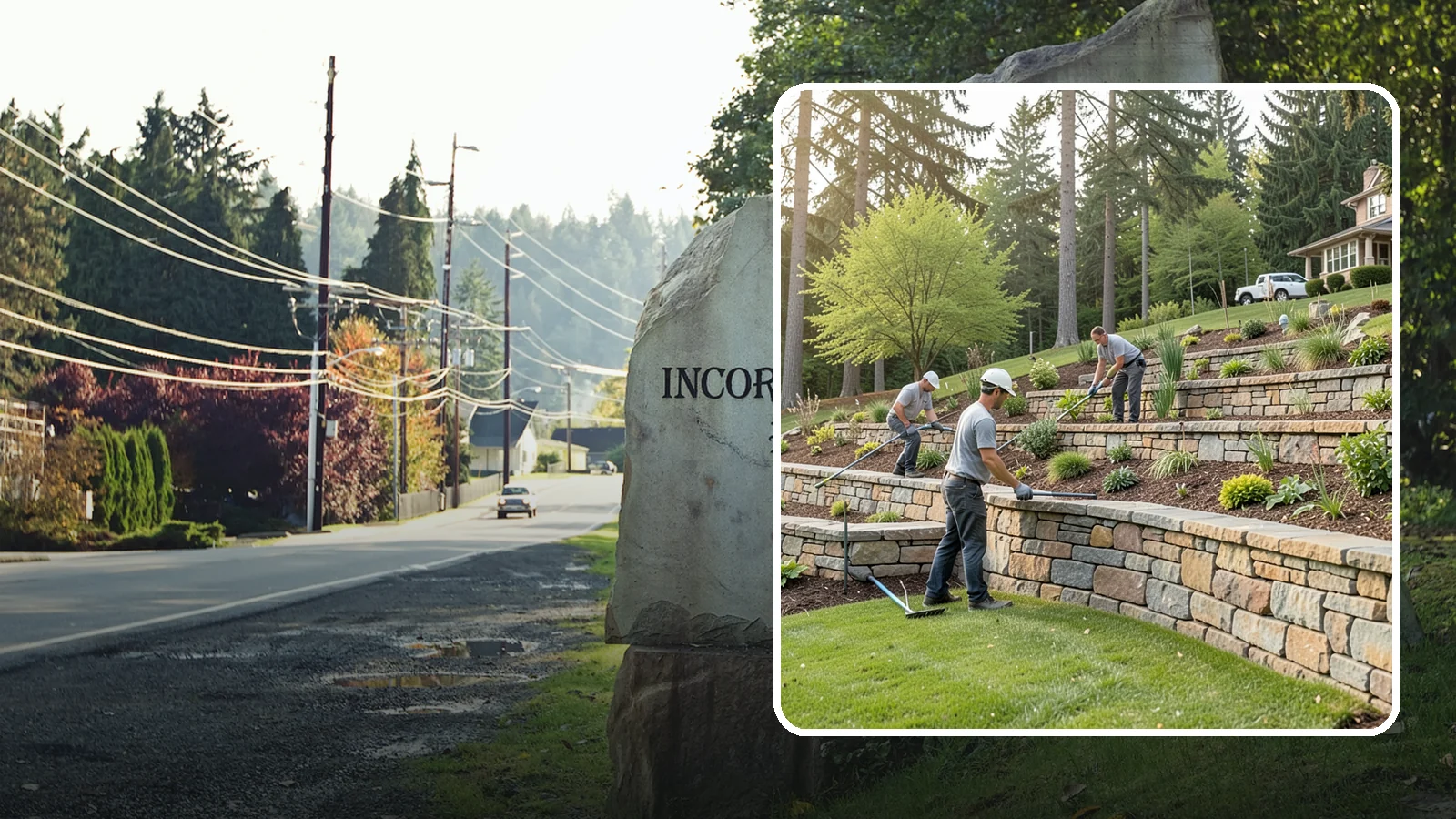 Terracing in Wilkeson, Pierce County, WA - Terraced landscaping that transforms steep, unusable slopes into level, plantable, usable tiers.