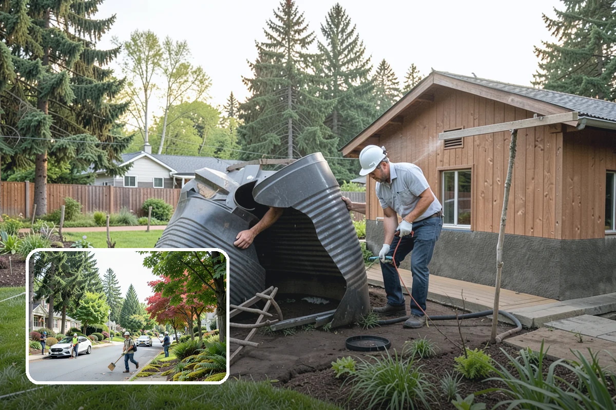 Timber Retaining Wall in Beaux Arts Village, King County, WA - Lower upfront cost than stone or concrete