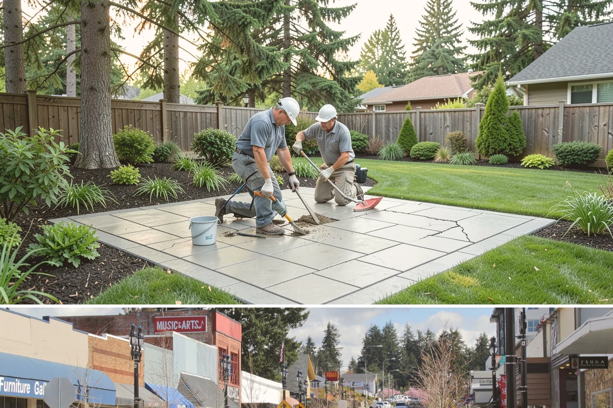 Timber Retaining Wall in Bothell, King County, WA - Best built in the drier months of late spring through early fall so timbers seat well and backfill compacts in Puget Sound soils.