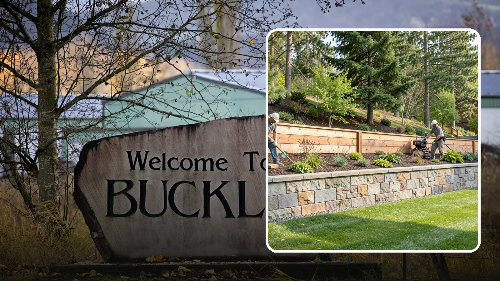 Timber Retaining Wall in Buckley, Pierce County, WA - A warm, budget-friendly wall built from pressure-treated timbers, well suited to short and mid-height slopes in Northwest yards.