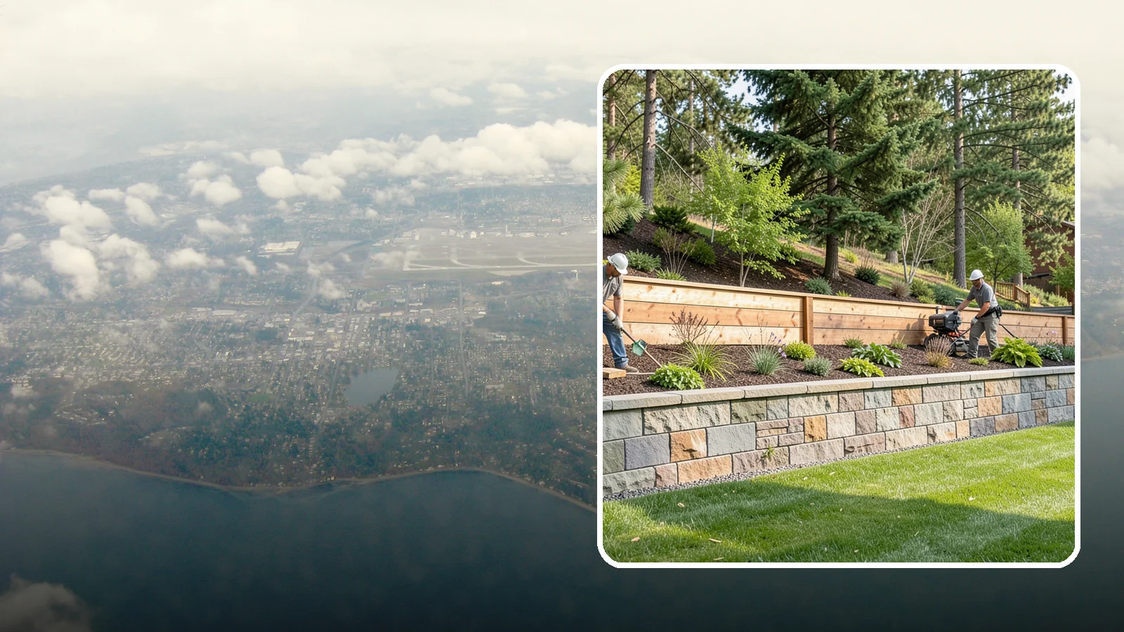 Timber Retaining Wall in Burien, King County, WA - A warm, budget-friendly wall built from pressure-treated timbers, well suited to short and mid-height slopes in Northwest yards.