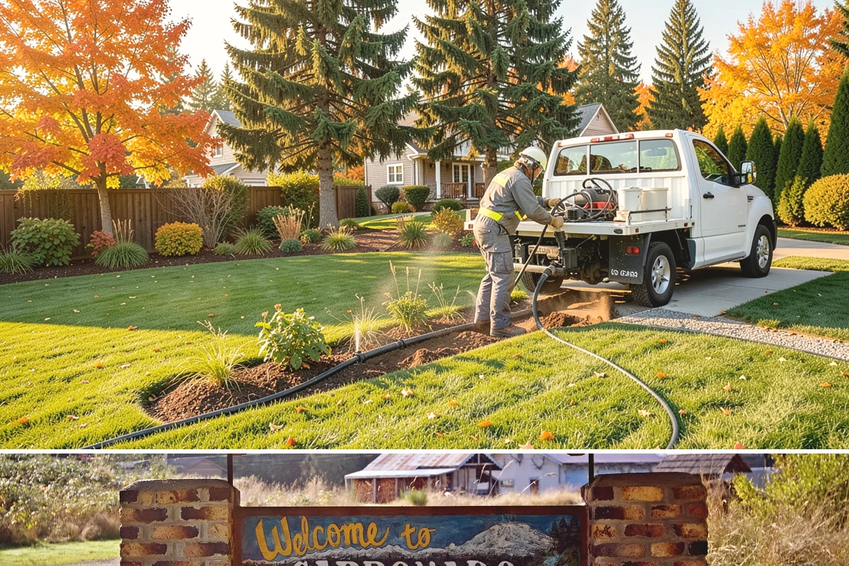 Timber Retaining Wall in Carbonado, Pierce County, WA - Best built in the drier months of late spring through early fall so timbers seat well and backfill compacts in Puget Sound soils.