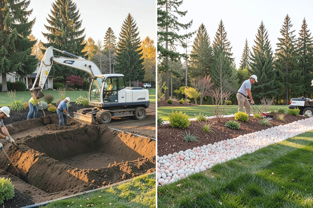 Timber Retaining Wall in Coupeville, Island County, WA - Excavate and level the base trench