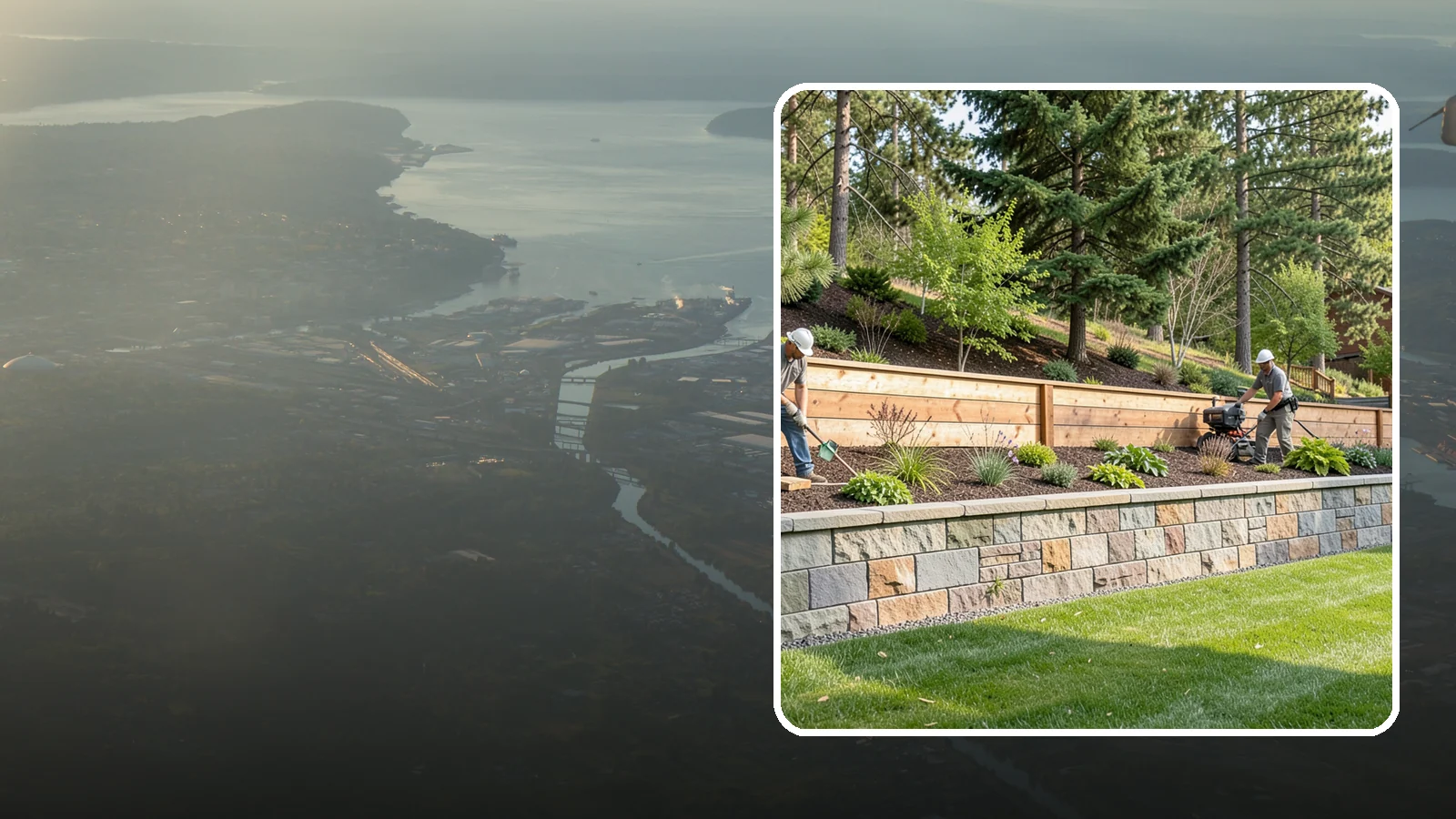 Timber Retaining Wall in Fife, Pierce County, WA - A warm, budget-friendly wall built from pressure-treated timbers, well suited to short and mid-height slopes in Northwest yards.