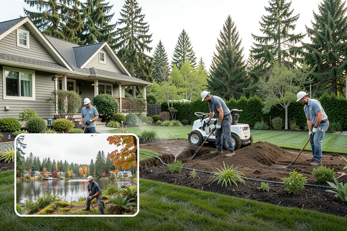 Timber Retaining Wall in La Conner, Skagit County, WA - Lower upfront cost than stone or concrete