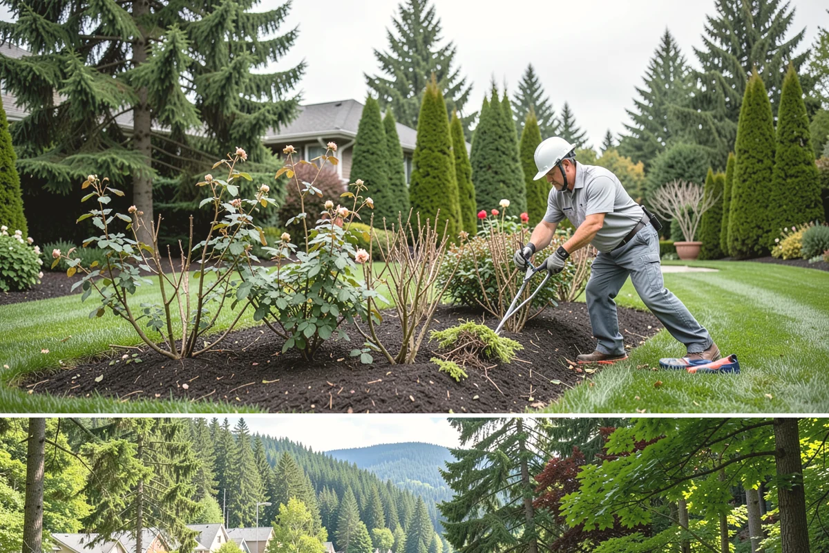 Timber Retaining Wall in Lake Forest Park, King County, WA - Best built in the drier months of late spring through early fall so timbers seat well and backfill compacts in Puget Sound soils.