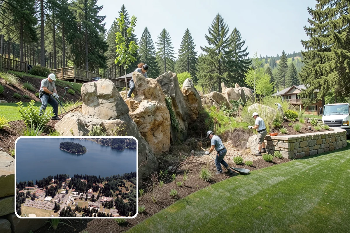 Timber Retaining Wall in Lakewood, Pierce County, WA - Lower upfront cost than stone or concrete
