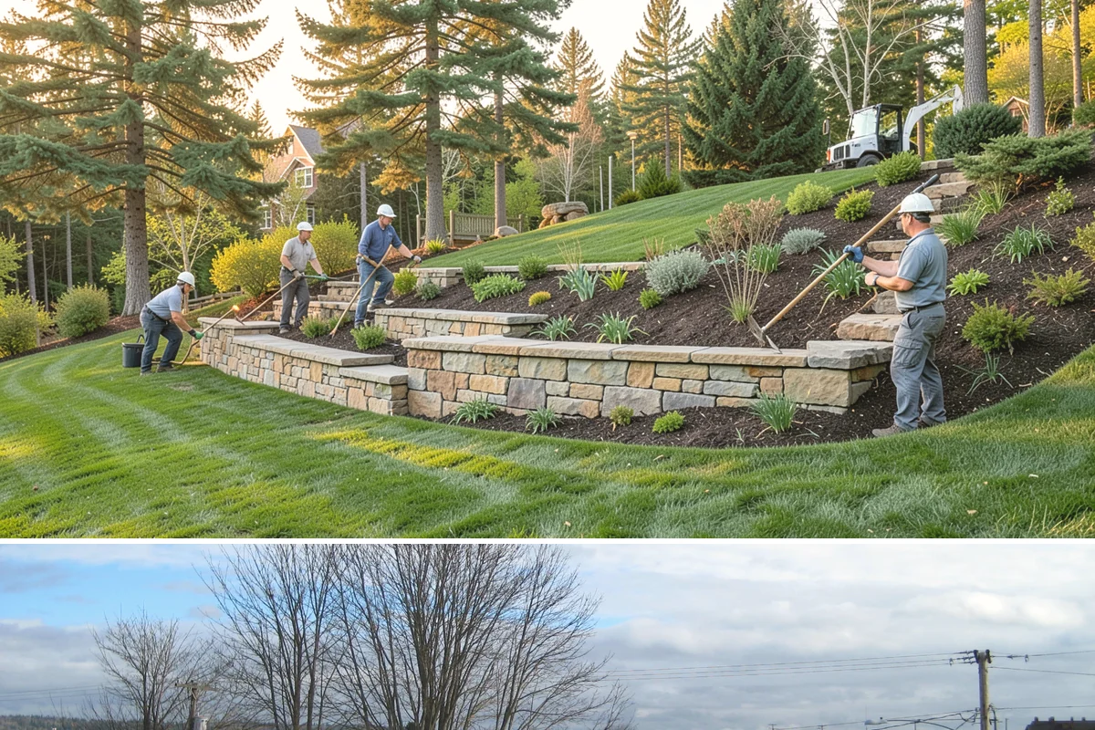 Timber Retaining Wall in Langley, Island County, WA - Best built in the drier months of late spring through early fall so timbers seat well and backfill compacts in Puget Sound soils.