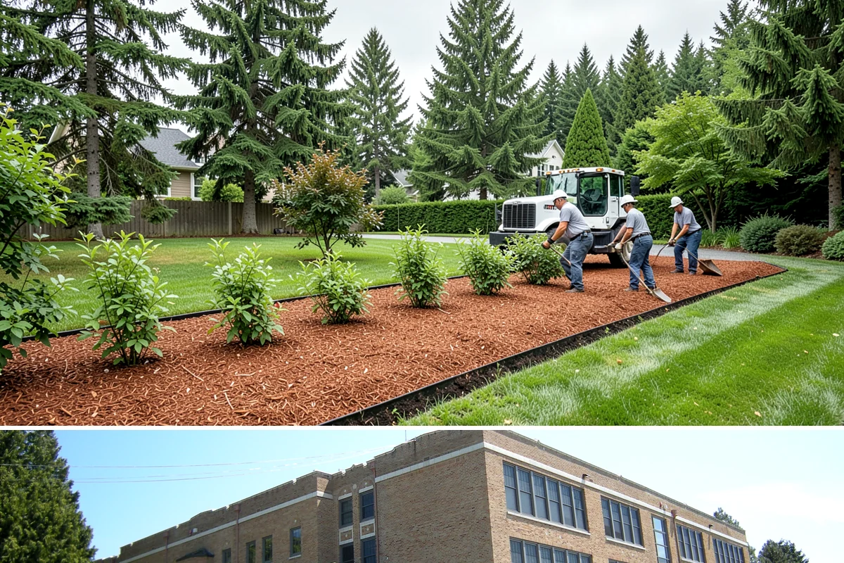 Timber Retaining Wall in Maple Valley, King County, WA - Best built in the drier months of late spring through early fall so timbers seat well and backfill compacts in Puget Sound soils.