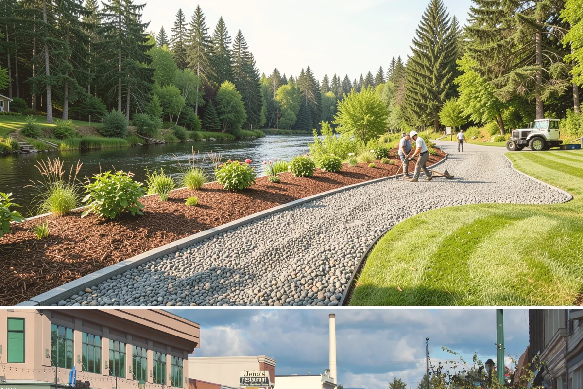 Timber Retaining Wall in Monroe, Snohomish County, WA - Best built in the drier months of late spring through early fall so timbers seat well and backfill compacts in Puget Sound soils.