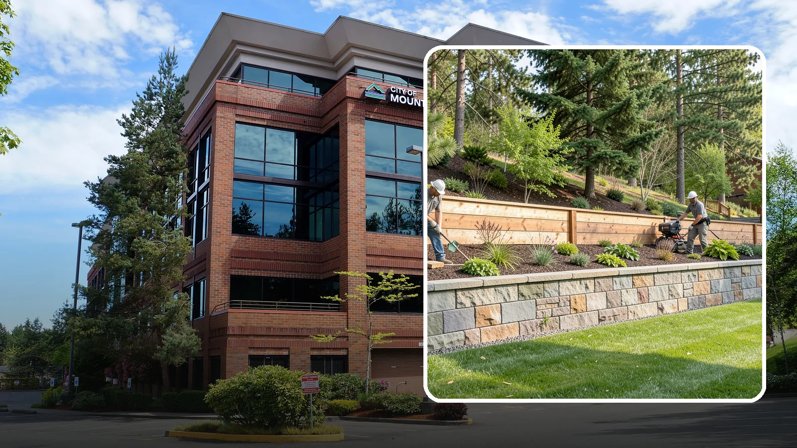 Timber Retaining Wall in Mountlake Terrace, Snohomish County, WA - A warm, budget-friendly wall built from pressure-treated timbers, well suited to short and mid-height slopes in Northwest yards.