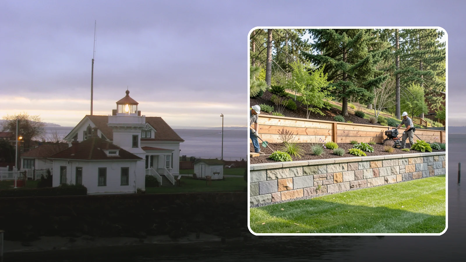 Timber Retaining Wall in Mukilteo, Snohomish County, WA - A warm, budget-friendly wall built from pressure-treated timbers, well suited to short and mid-height slopes in Northwest yards.
