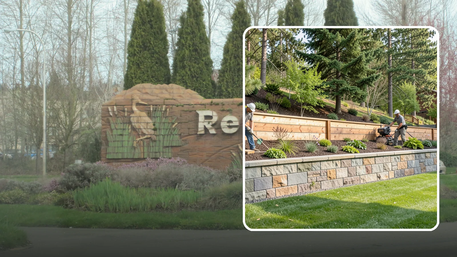 Timber Retaining Wall in Renton, King County, WA - A warm, budget-friendly wall built from pressure-treated timbers, well suited to short and mid-height slopes in Northwest yards.