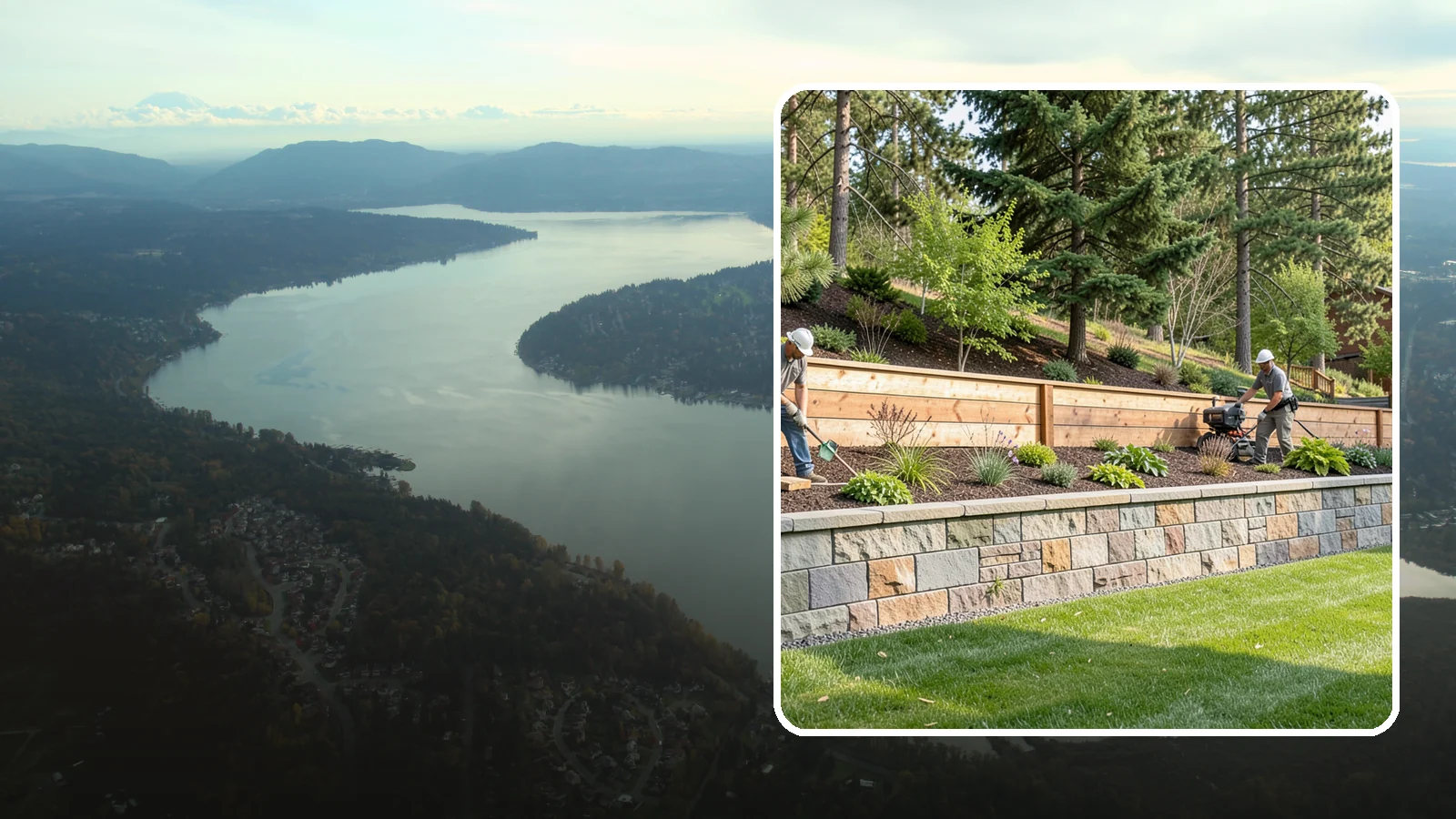Timber Retaining Wall in Sammamish, King County, WA - A warm, budget-friendly wall built from pressure-treated timbers, well suited to short and mid-height slopes in Northwest yards.
