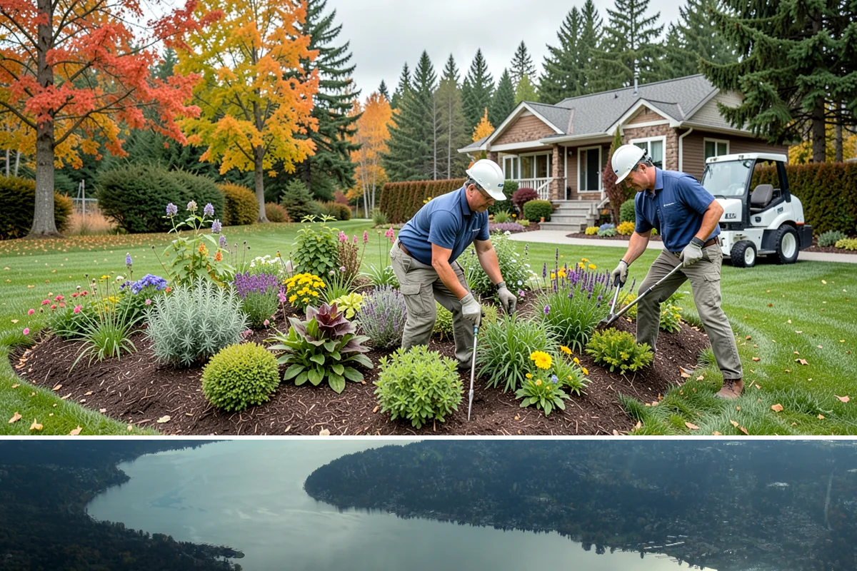 Timber Retaining Wall in Sammamish, King County, WA - Best built in the drier months of late spring through early fall so timbers seat well and backfill compacts in Puget Sound soils.
