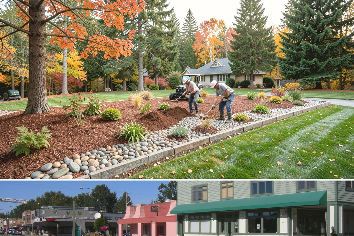 Timber Retaining Wall in Snoqualmie, King County, WA - Best built in the drier months of late spring through early fall so timbers seat well and backfill compacts in Puget Sound soils.