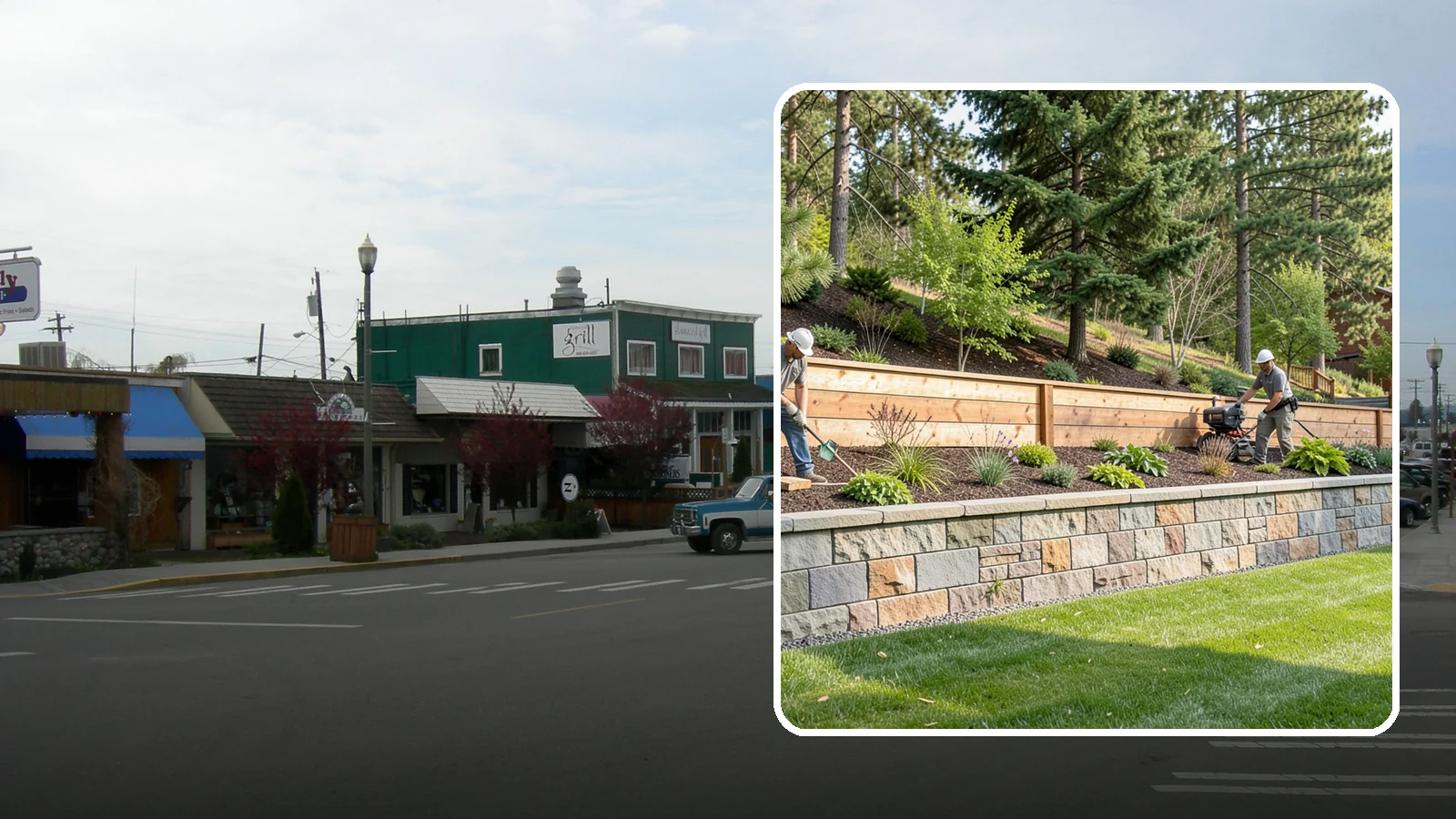 Timber Retaining Wall in Stanwood, Snohomish County, WA - A warm, budget-friendly wall built from pressure-treated timbers, well suited to short and mid-height slopes in Northwest yards.
