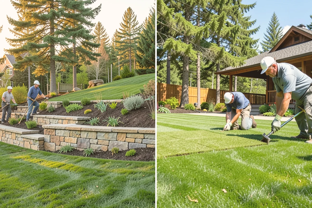 Timber Retaining Wall in Stanwood, Snohomish County, WA - Excavate and level the base trench