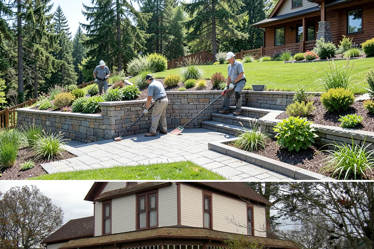 Timber Retaining Wall in Sumner, Pierce County, WA - Best built in the drier months of late spring through early fall so timbers seat well and backfill compacts in Puget Sound soils.