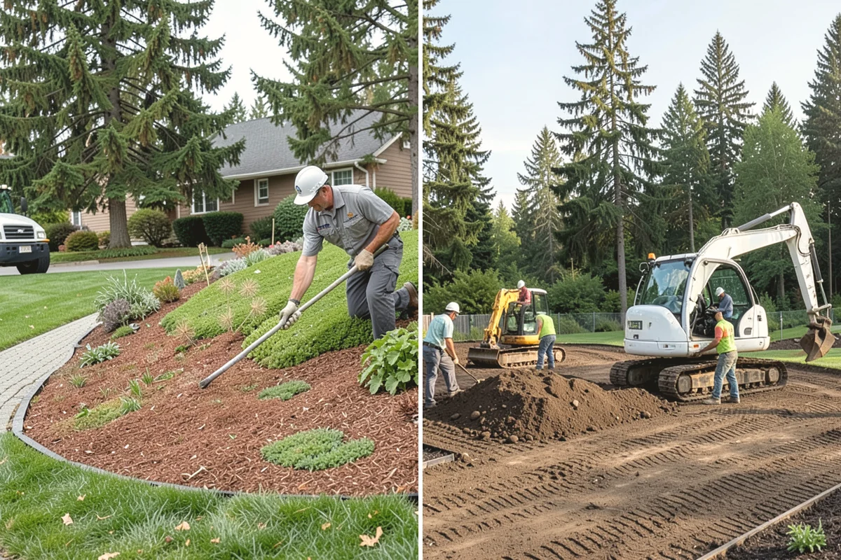 Timber Retaining Wall in Tukwila, King County, WA - Excavate and level the base trench