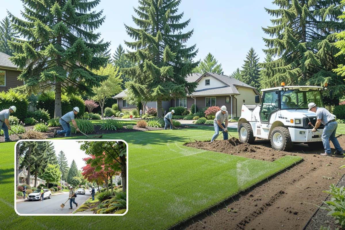 Topiary Pruning in Beaux Arts Village, King County, WA - Crisp, precise geometric forms