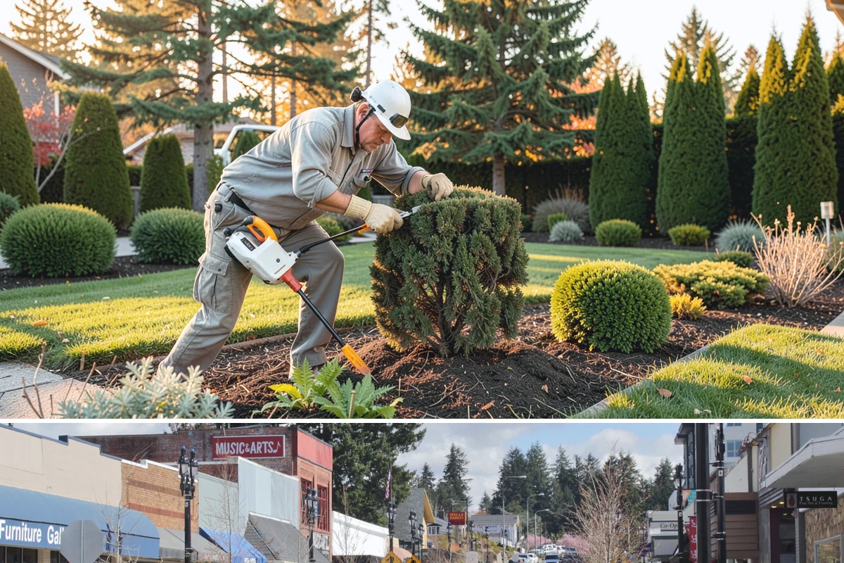 Topiary Pruning in Bothell, King County, WA - Requires frequent trims through the growing season to hold the form.
