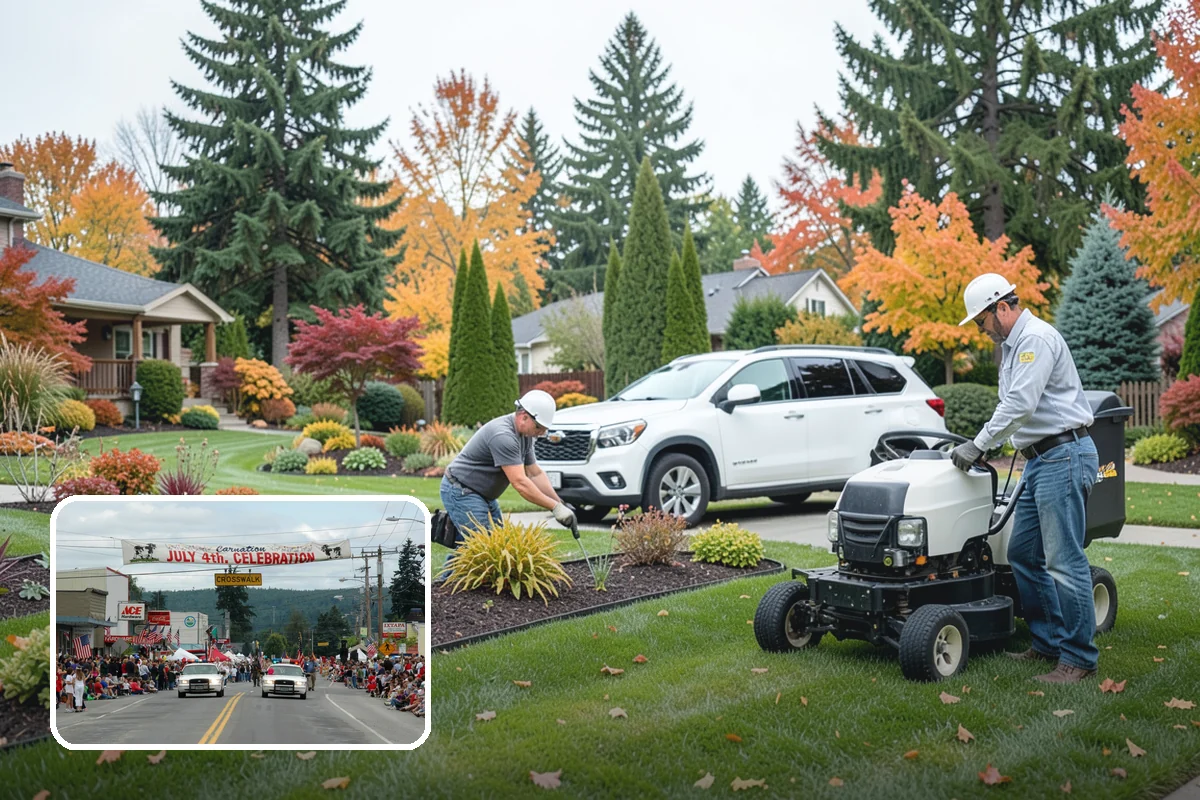 Topiary Pruning in Carnation, King County, WA - Crisp, precise geometric forms