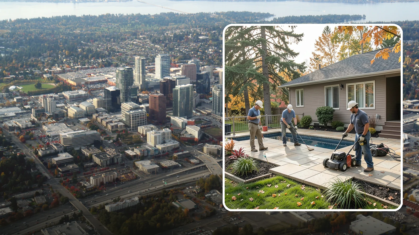 Travertine Paver Installation in Bellevue, King County, WA - Cool, comfortable travertine pavers with a naturally slip-resistant surface, ideal for Northwest pool decks and shaded patios.