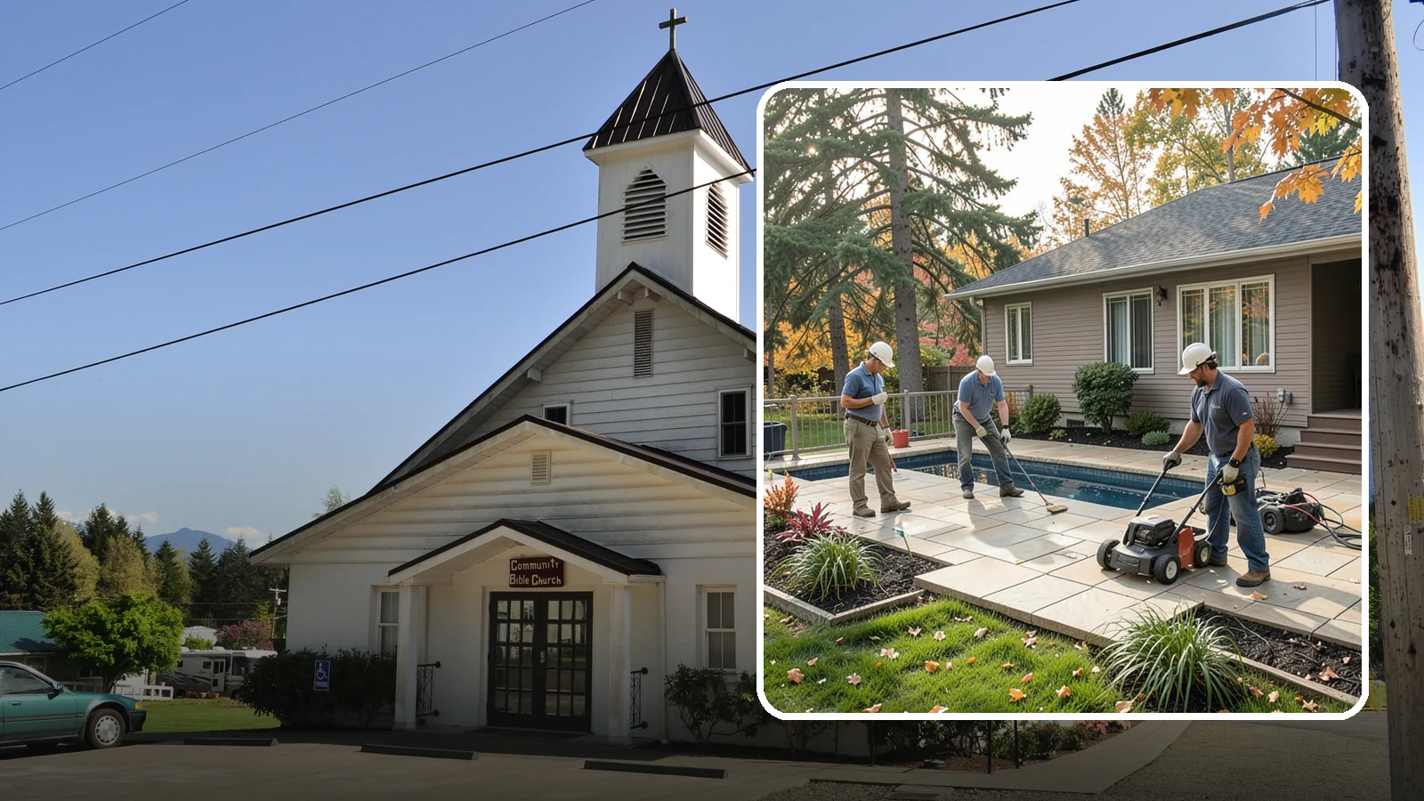 Travertine Paver Installation in Concrete, Skagit County, WA - Cool, comfortable travertine pavers with a naturally slip-resistant surface, ideal for Northwest pool decks and shaded patios.