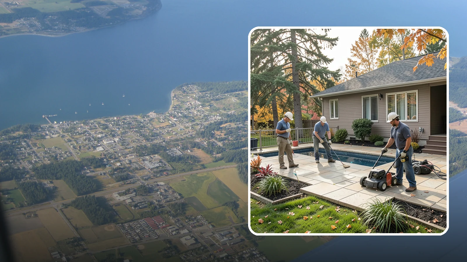 Travertine Paver Installation in Coupeville, Island County, WA - Cool, comfortable travertine pavers with a naturally slip-resistant surface, ideal for Northwest pool decks and shaded patios.