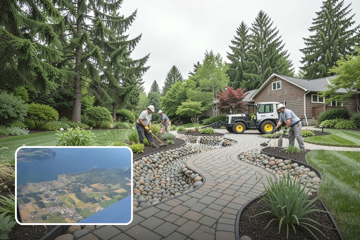 Travertine Paver Installation in Coupeville, Island County, WA - Stays cool underfoot even in summer sun