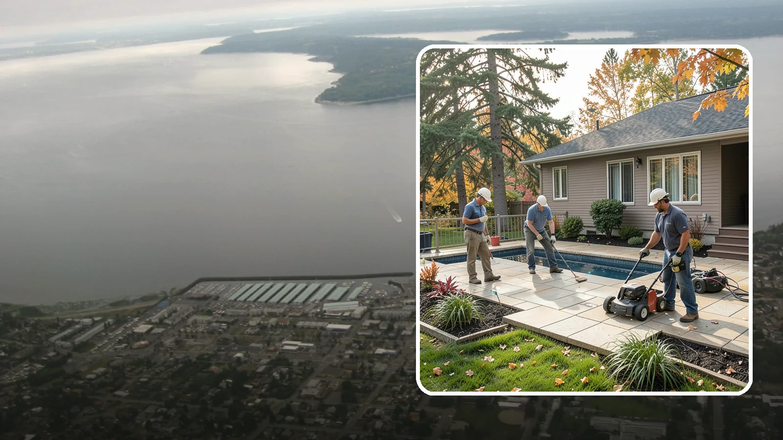 Travertine Paver Installation in Des Moines, King County, WA - Cool, comfortable travertine pavers with a naturally slip-resistant surface, ideal for Northwest pool decks and shaded patios.