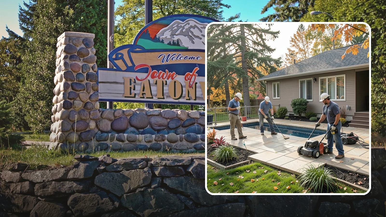 Travertine Paver Installation in Eatonville, Pierce County, WA - Cool, comfortable travertine pavers with a naturally slip-resistant surface, ideal for Northwest pool decks and shaded patios.