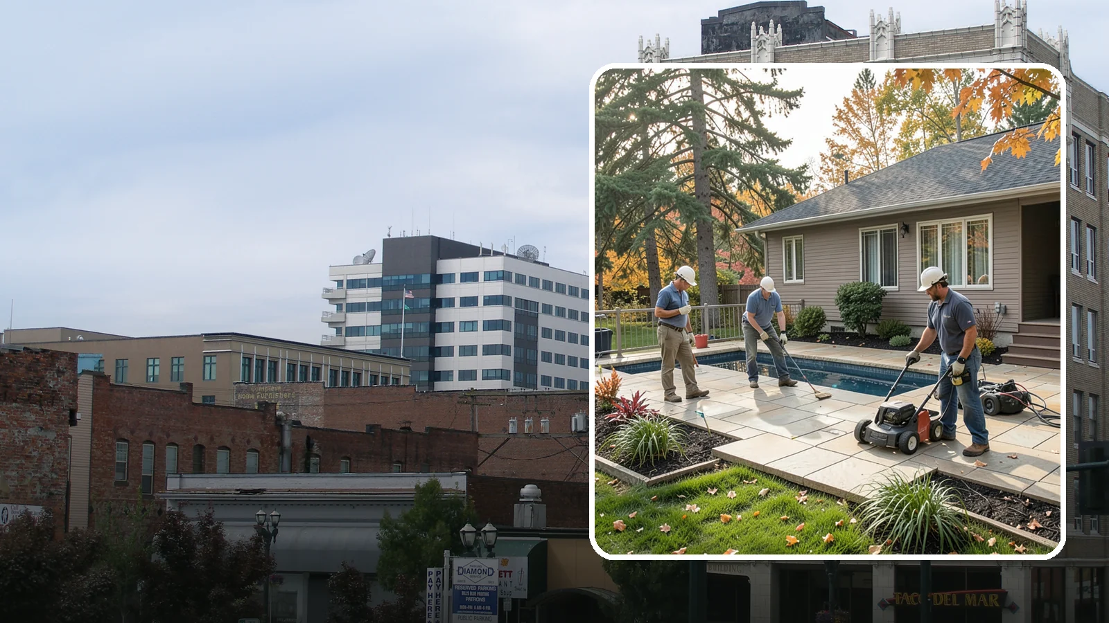 Travertine Paver Installation in Everett, Snohomish County, WA - Cool, comfortable travertine pavers with a naturally slip-resistant surface, ideal for Northwest pool decks and shaded patios.
