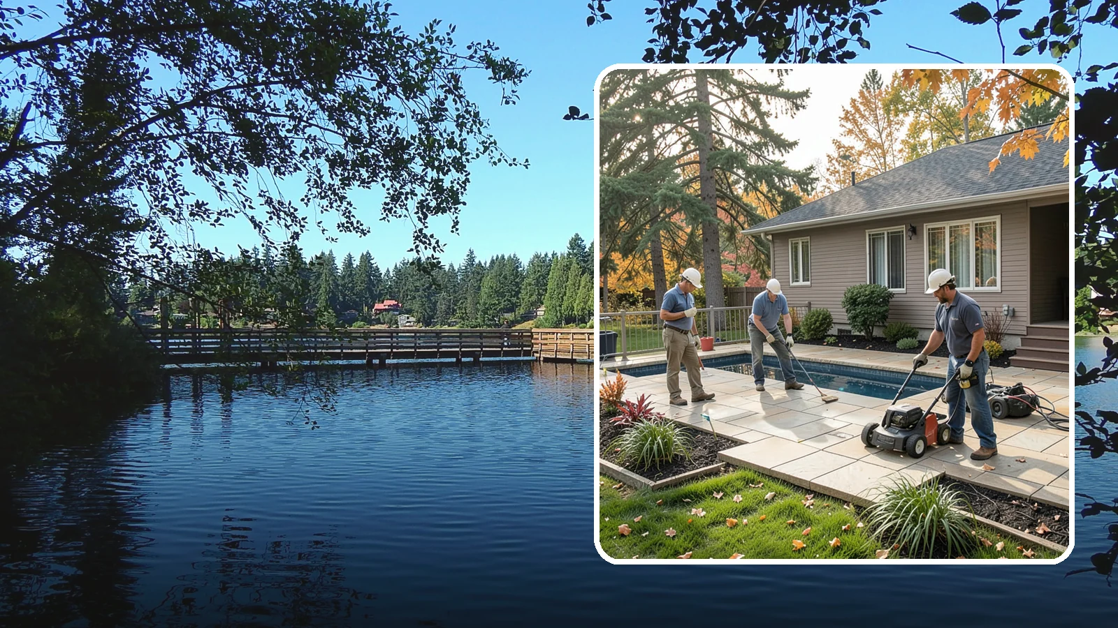 Travertine Paver Installation in Federal Way, King County, WA - Cool, comfortable travertine pavers with a naturally slip-resistant surface, ideal for Northwest pool decks and shaded patios.