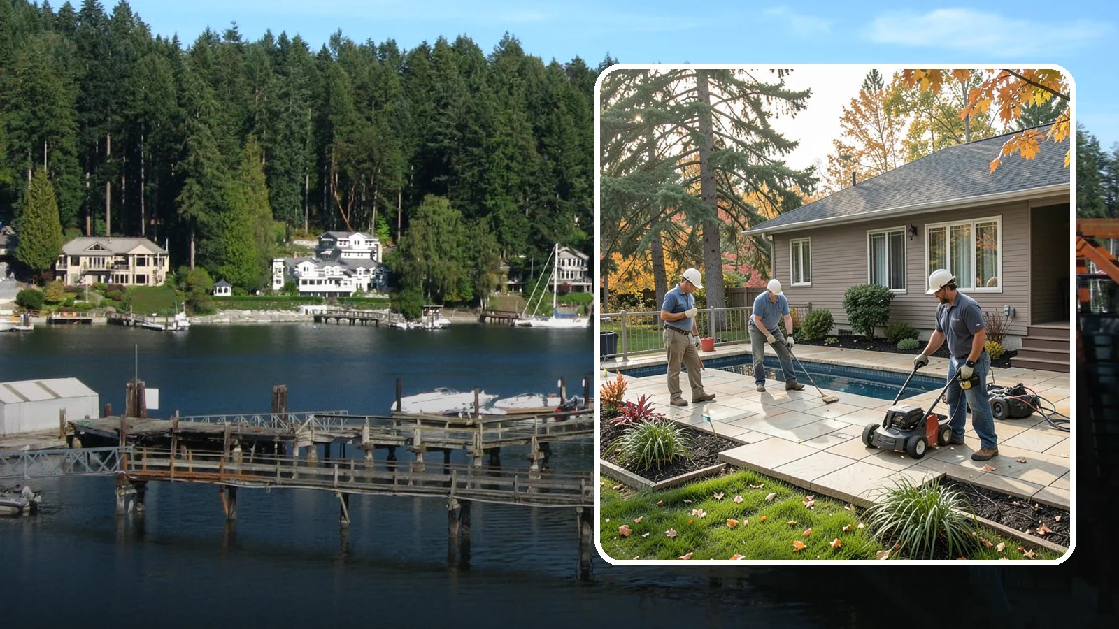Travertine Paver Installation in Gig Harbor, Pierce County, WA - Cool, comfortable travertine pavers with a naturally slip-resistant surface, ideal for Northwest pool decks and shaded patios.