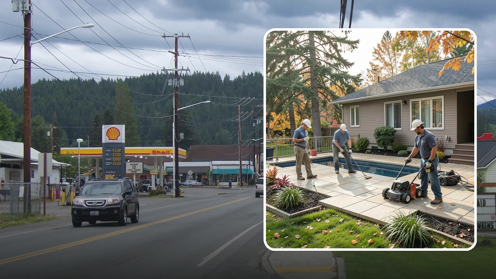 Travertine Paver Installation in Granite Falls, Snohomish County, WA - Cool, comfortable travertine pavers with a naturally slip-resistant surface, ideal for Northwest pool decks and shaded patios.