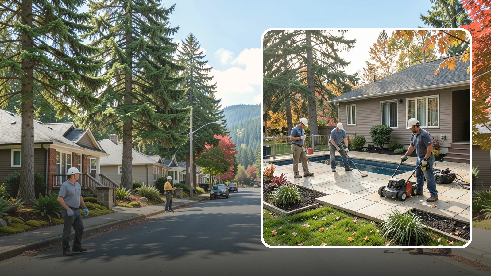 Travertine Paver Installation in Hunts Point, King County, WA - Cool, comfortable travertine pavers with a naturally slip-resistant surface, ideal for Northwest pool decks and shaded patios.