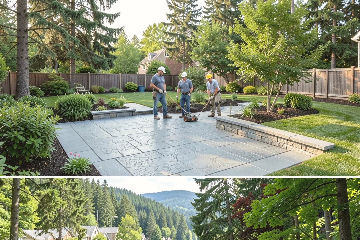 Travertine Paver Installation in Lake Forest Park, King County, WA - Best installed in the dry summer months so bedding stays dry and sealer cures fully ahead of the rainy season.