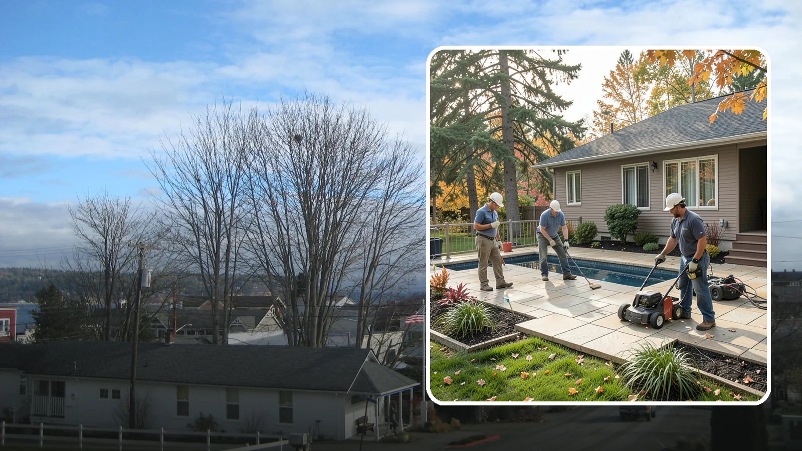 Travertine Paver Installation in Langley, Island County, WA - Cool, comfortable travertine pavers with a naturally slip-resistant surface, ideal for Northwest pool decks and shaded patios.