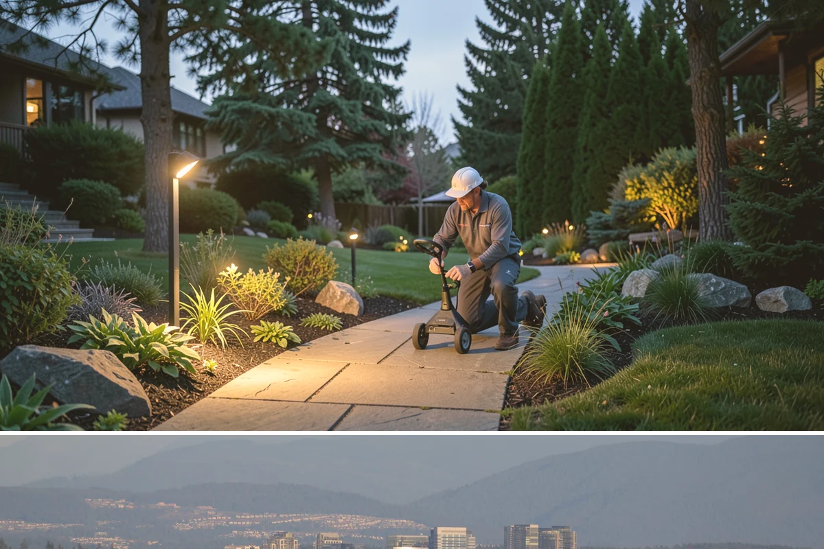 Travertine Paver Installation in Medina, King County, WA - Best installed in the dry summer months so bedding stays dry and sealer cures fully ahead of the rainy season.